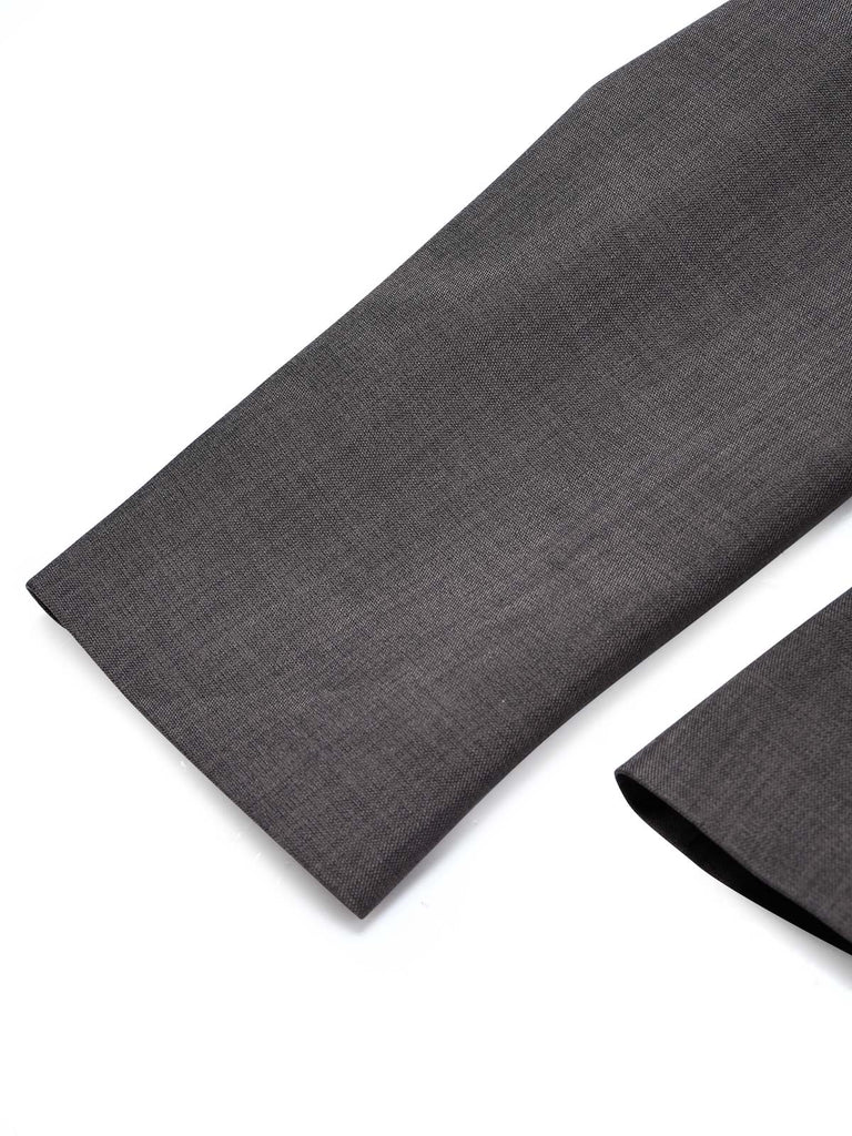 [Prevendita] Top blazer anni '40 grigio scuro tinta unita con scollo a V e maniche lunghe 4