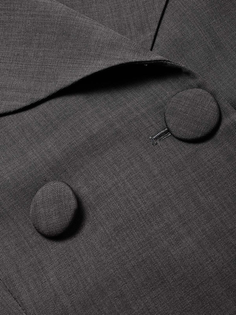 [Prevendita] 2PCS Top blazer anni '40 grigio scuro tinta unita con scollo a V e maniche lunghe e gonna 9