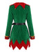 Completo Costume da Elfo Natalizio Verde Anni '40 in Velluto con Campanelli e Cintura 3