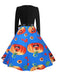 Abito swing anni '50 di Halloween con zucche e colletto a petalo e maniche lunghe 25