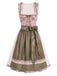 [Prevendita] Abito Rosa Anni '50 Floreale con Scollo Quadrato e Grembiule