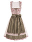 [Prevendita] Abito Rosa Anni '50 Floreale con Scollo Quadrato e Grembiule