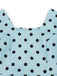 Abito swing anni '50 blu a pois con scollo quadrato e maniche a sbuffo 3