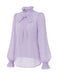 [Prevendita] 2PCS Completo con camicetta lavanda dal collo con fiocco e abito a stampa floreale minuta Anni '50 6