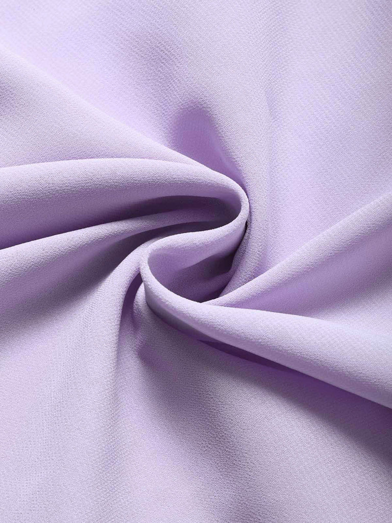 [Prevendita] 2PCS Completo con camicetta lavanda dal collo con fiocco e abito a stampa floreale minuta Anni '50 9