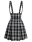 [Prevendita] Gonna Grembiule Nera e Bianca Anni '50 in Tartan Scozzese