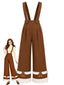 [Prevendita] Pantaloni Marroni Anni '70 Natalizio con Bretelle e Omino di Pan di Zenzero