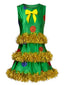 Abito Verde Anni '70 con Albero di Natale in Orpello Senza Maniche