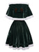 Completo Abito a Fascia e Mantella Verde Anni '50 in Velluto Natalizio 5