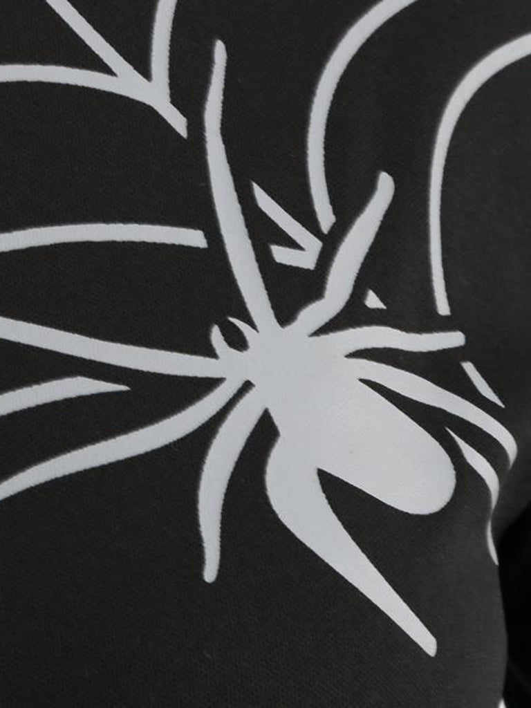 Abito a Ruota Nero Anni '50 di Halloween con Stampa Ragnatela e Zucca 6