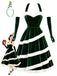 [Prevendita] Abito Verde Anni '50 in Velluto con Albero di Natale e Linea ad A 2