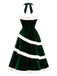 [Prevendita] Abito Verde Anni '50 in Velluto con Albero di Natale e Linea ad A 3
