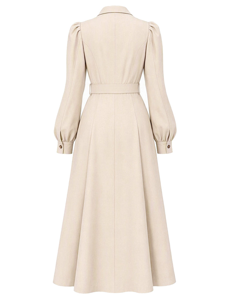 [Prevendita] Trench Beige Anni '40 Doppiopetto con Maniche a Sbuffo 3