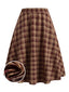 [Prevendita] Gonna a Trapezio Rossa Scura Anni '50 in Tartan Scozzese