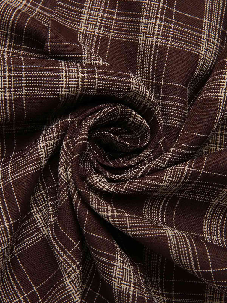 [Prevendita] Gonna plissettata patchwork quadri marrone anni '60