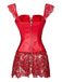 Corsetto in pizzo gotico in pelle nero steampunk