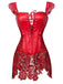 Corsetto in pizzo gotico in pelle nero steampunk