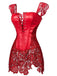 Corsetto in pizzo gotico in pelle nero steampunk