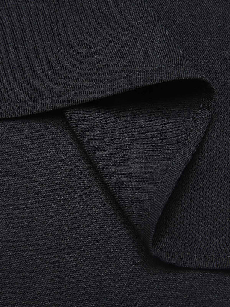 Abito patchwork e righe scollo all'americana nero anni '50