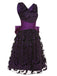 Abito con pipistrello fiocco Halloween viola scuro anni '50
