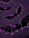 Abito con pipistrello fiocco Halloween viola scuro anni '50