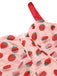 Abito a tubino a fragola con spalline rosa anni '60