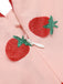 Abito a tubino a fragola con spalline rosa anni '60