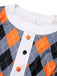 Abito a tubino Argyle colorblock arancione anni '60