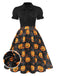 Abito a zucca con maniche a sbuffo Halloween anni '50