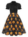 Abito a zucca con maniche a sbuffo Halloween anni '50