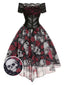[Prevendita] Abito in rete pizzo teschio rose di Halloween anni '50
