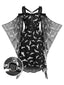 Abito da pipistrello con spalline sottili Halloween nero anni '50