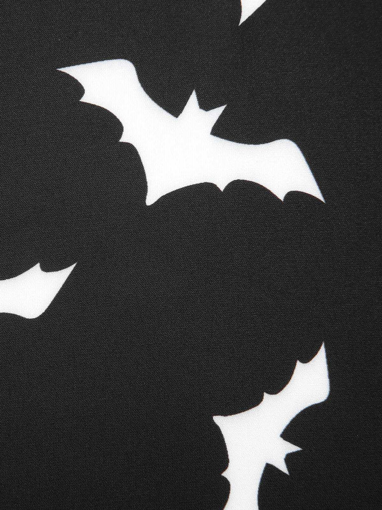Abito da pipistrello con spalline sottili Halloween nero anni '50