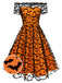 Abito a ruota con spalle scoperte in pizzo Halloween anni '50