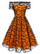Abito a ruota con spalle scoperte in pizzo Halloween anni '50