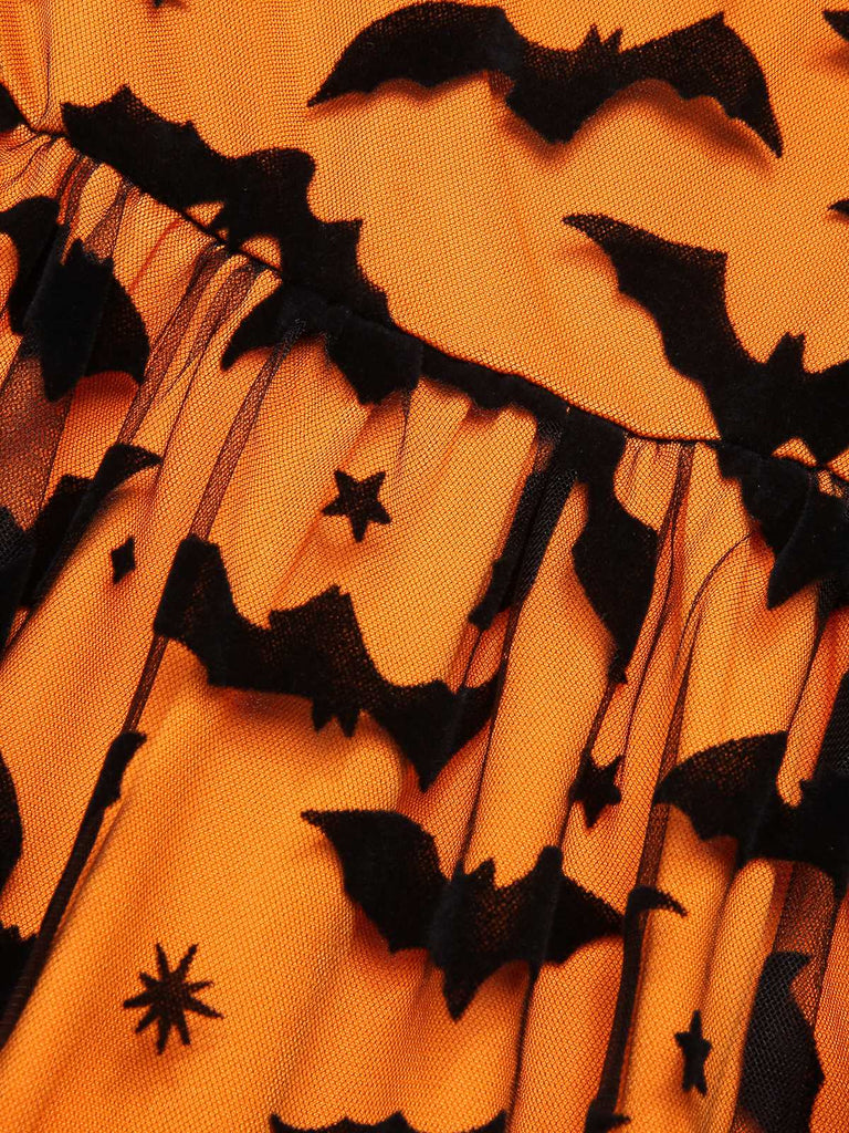 Abito a ruota con spalle scoperte in pizzo Halloween anni '50