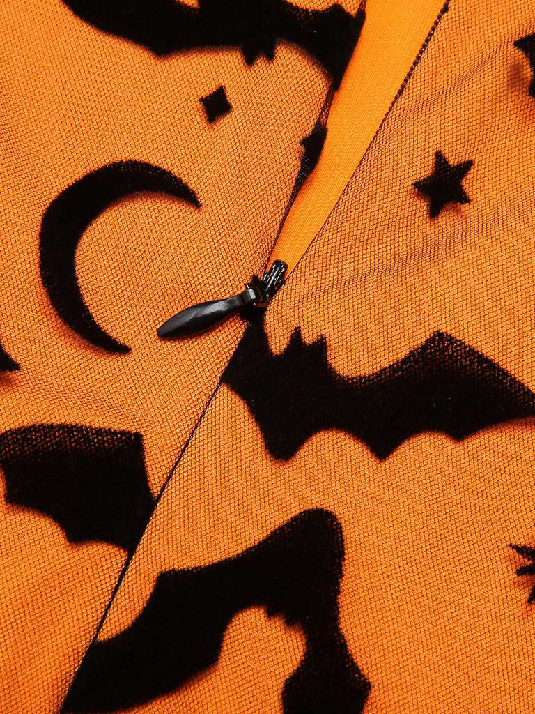 Abito a ruota con spalle scoperte in pizzo Halloween anni '50
