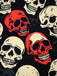 Abito a teschio di Halloween spalline sottili rosso anni '60