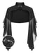 Cappotto trasparente patchwork di Halloween nero anni '30