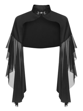 Cappotto trasparente patchwork di Halloween nero anni '30