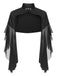 Cappotto trasparente patchwork di Halloween nero anni '30