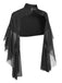 Cappotto trasparente patchwork di Halloween nero anni '30