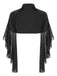 Cappotto trasparente patchwork di Halloween nero anni '30