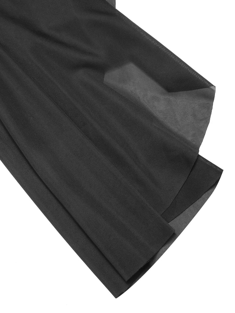 Cappotto trasparente patchwork di Halloween nero anni '30