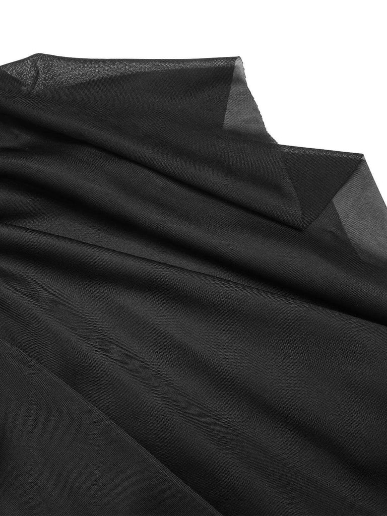 Cappotto trasparente patchwork di Halloween nero anni '30