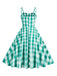 Abito a ruota plaid spalline sottili anni '50