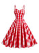 Abito a ruota plaid spalline sottili anni '50