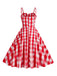 Abito a ruota plaid spalline sottili anni '50