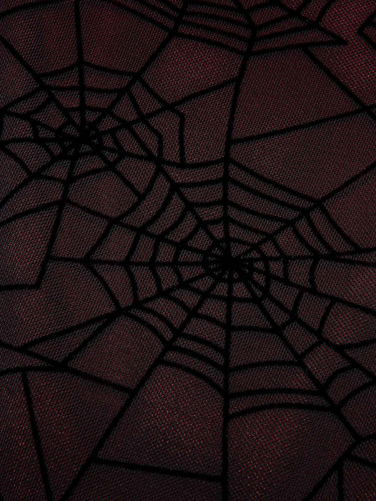 Abito ragnatela di Halloween rosso intenso anni '60