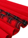 Abito a quadri con scollo a V rosso e nero anni '50